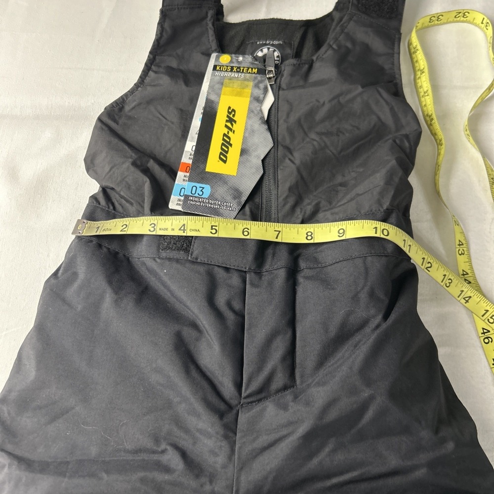 Ski Doo Xteam Highpants Kids Snow 4 Black Bib Overalls - Picture 5 of 10